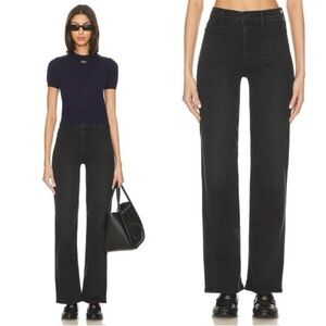 MOTHER Patch Pocket Rambler Zip Sneak in Vroom Black size 33